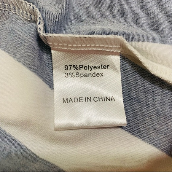 NEW LEVACA Flowy Blue and White Striped Midi Dress - Picture 5 of 11